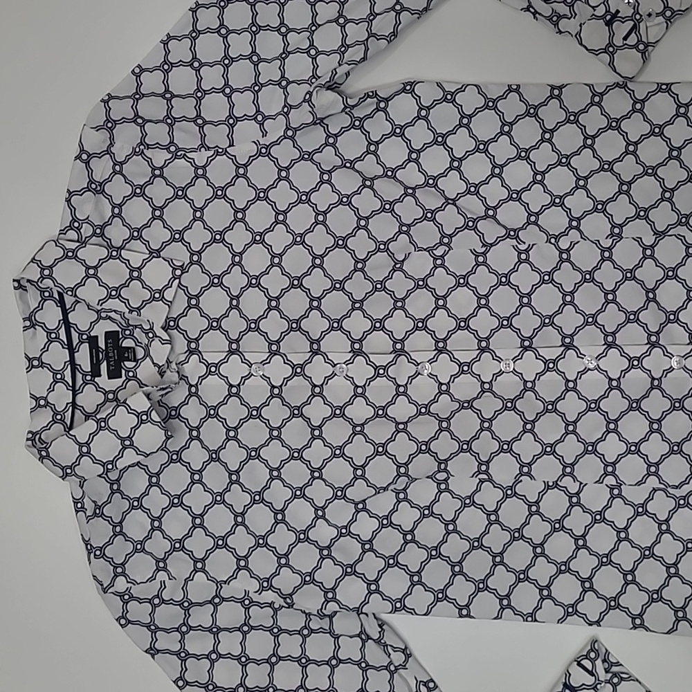 Talbots Patterned Button Up Shirt Collared Blouse… - image 5